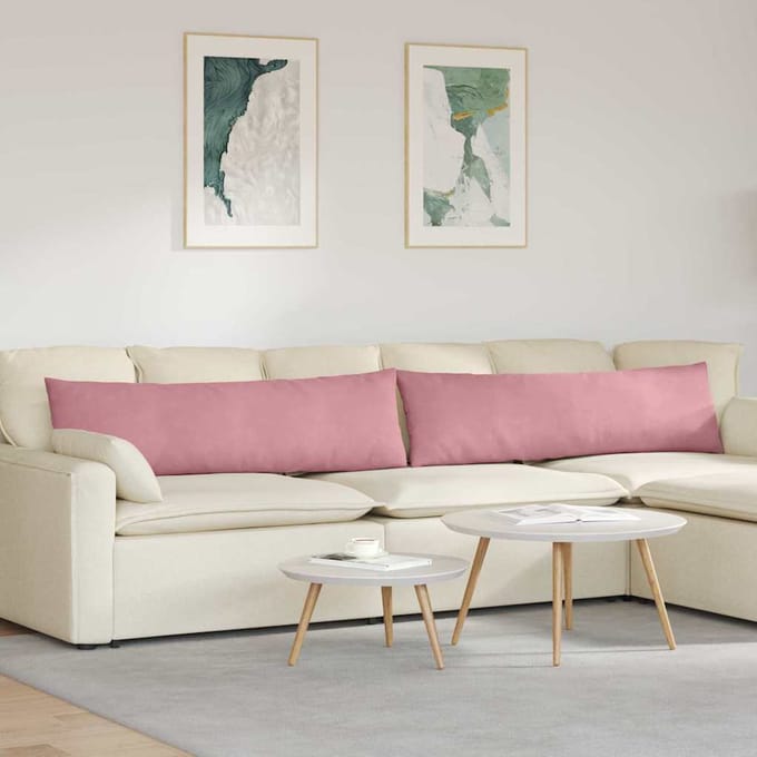 vidaXL - Zitkussens - 2 - pcs - Roze - 145 - x - 40 - cm - Corduroy - stof