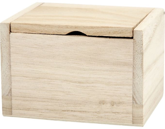 CC Houten Doos Klapdeksel 10x8,2x6,7 cm