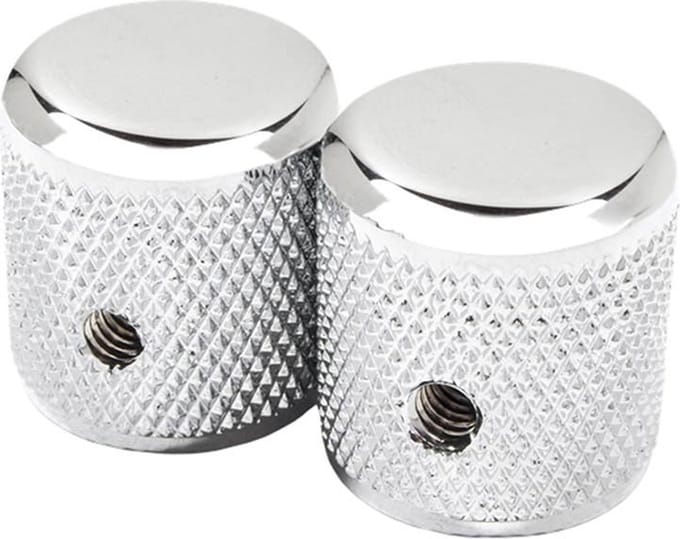 Fender 1958 Telecaster Knurled Knoppen Set - Chroom (2 Stuks)