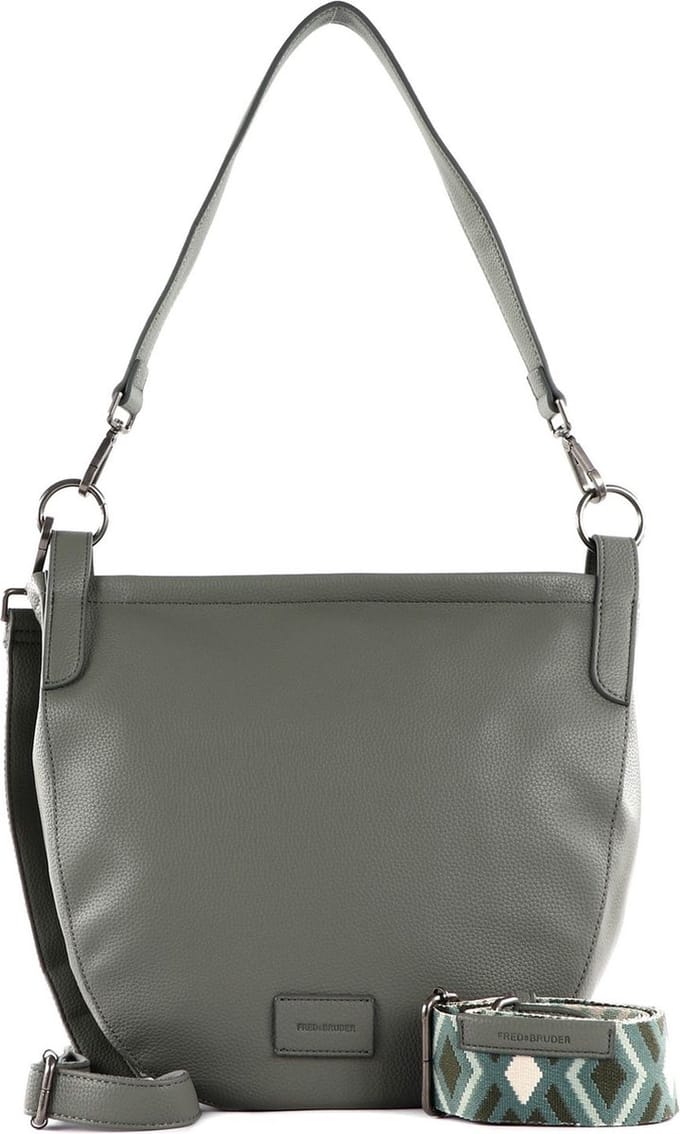 FREDsBRUDER Leren Schoudertas Lanbe Round Hobo Bag Sage Kaki
