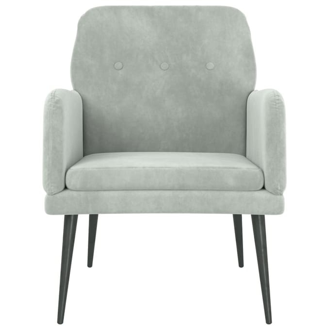 vidaXL - Fauteuil - 62x79x79 - cm - fluweel - lichtgrijs