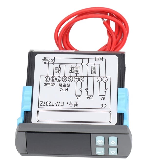 Digitale Temperatuurregelaar Waterdicht Koeling Ontdooi Thermostaat voor Vriezer Koelopslag AC220V red