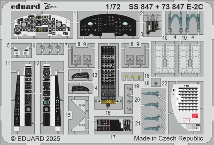 Eduard Modelbouwdecoratie - SS847 Accessoires voor Hawkeye E-2C - Photo-etch