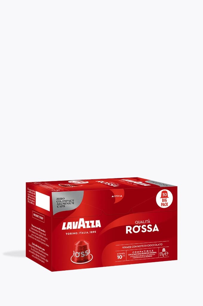 Lavazza Espresso Qualità Rossa 30 capsules voor Nespresso machines | Intense medium branding blend | Zuidoost-Azië, Afrika, Centraal-Amerika, Zuid-Amerika