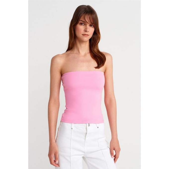 Strapless Slim-fit Jersey Blouse