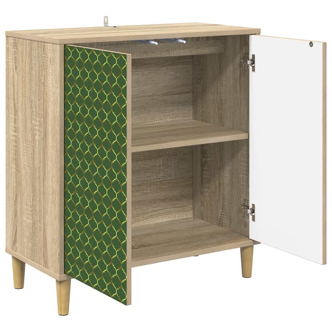 vidaXL - Dressoir - GELEEN - Sonoma - 69 - x - 33 - x - 75 - cm - Bewerkt - hout