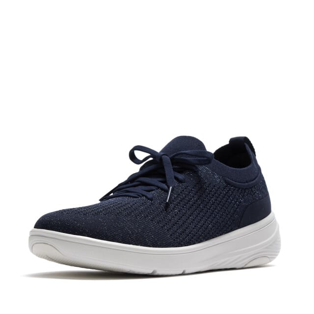 FitFlop Super-Q Knit Slip-On Laced Sneakers BLAUW - Maat 36
