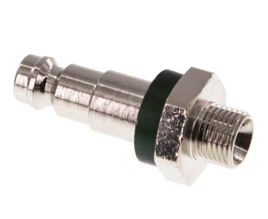 Vernikkeld Messing DN 5 Groen-Coded Luchtkoppeling Insteeknippel G 1/8 inch Buitendraad - CLP5-M-BN-GRE-P-CD-018