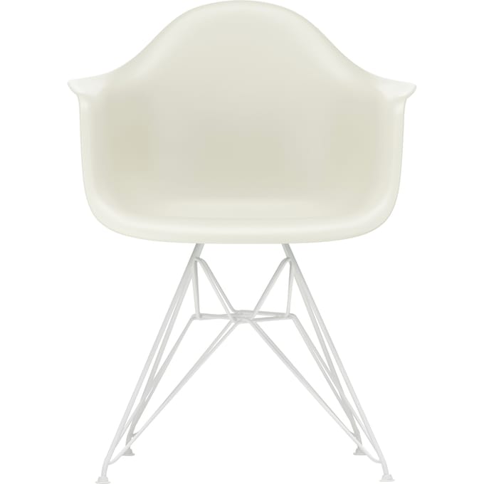Vitra DAR Eames Plastic Armchair - kiezelsteen RE - wit