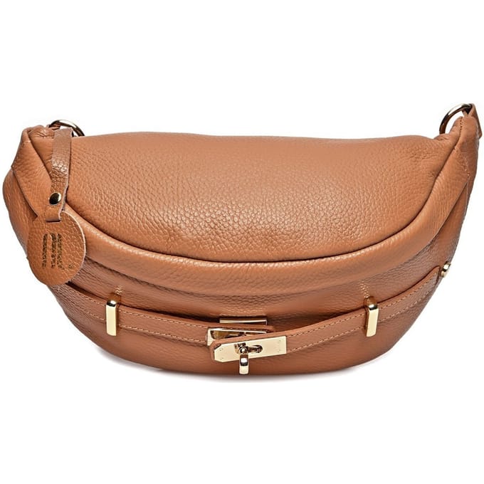 Anna Luchini Brown Rundleer Tas