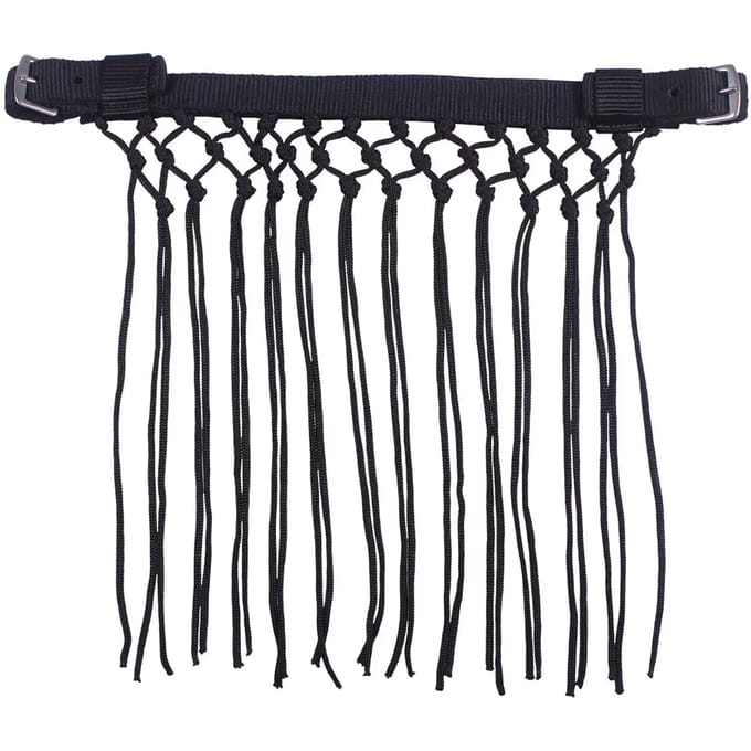 Vliegenfrontriem Knotted Zwart Cob