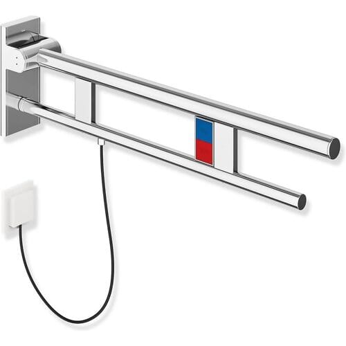 HEWI System 900 folding support rail Duo Design A with 2 function keys (E version) 900.50.15040