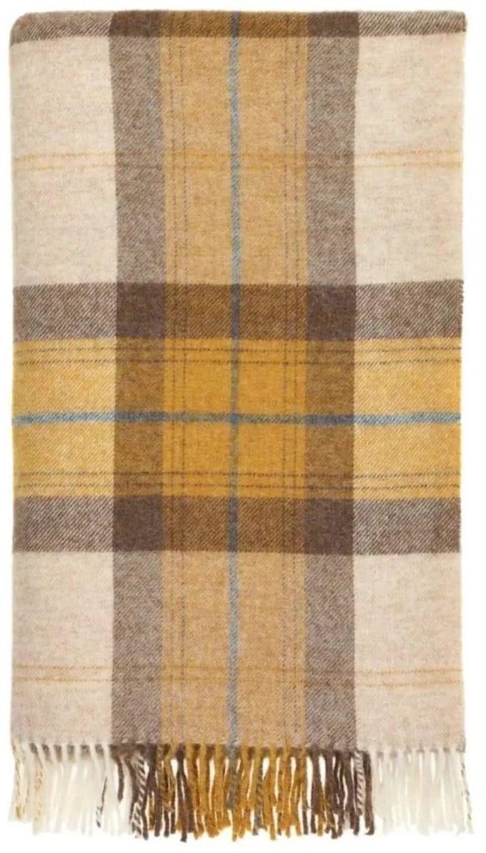 Plaid Skye Koraal Goud - Shetland Lamswol - 140x185 - Bronte by Moon