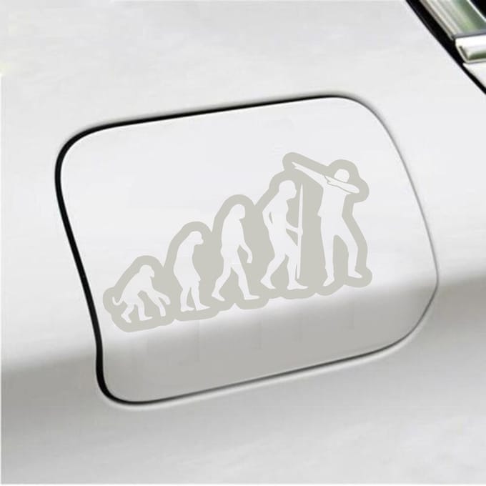 Bumpersticker - Dab - 7,7 X 14,8 - Zilver