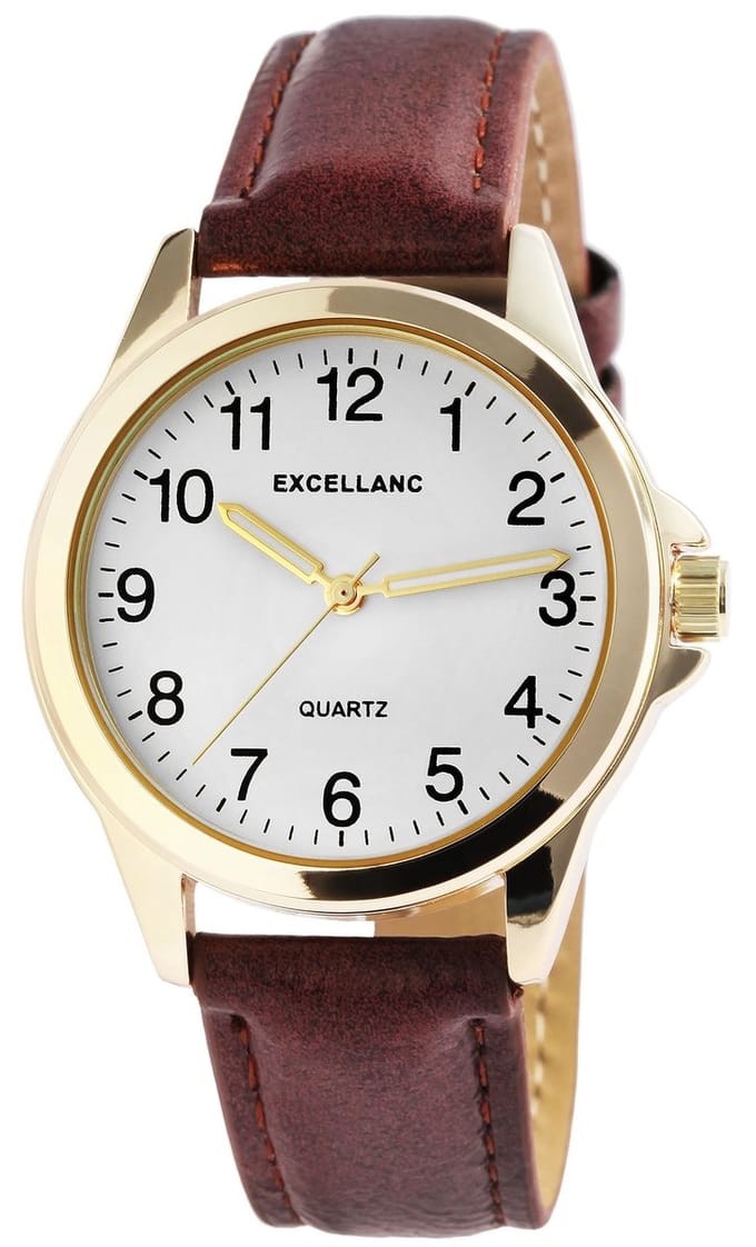 EXCELLANC Herenhorloge imitatieleer Mineraalglas
