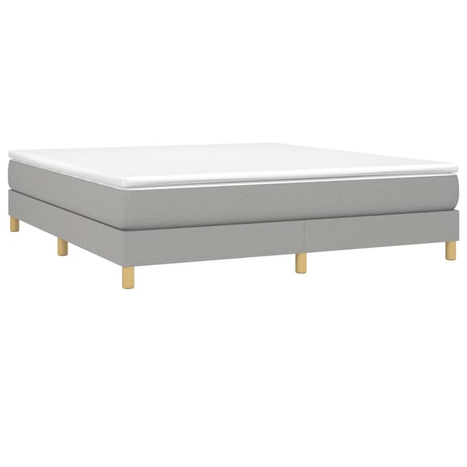 vidaXL - Boxspring - bed - stof - lichtgrijs - 180x200 - cm