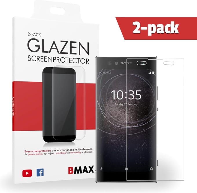 2-pack BMAX geschikt voor Sony Xperia XA2 Ultra Glazen Screenprotector | Beschermglas | Tempered Glass
