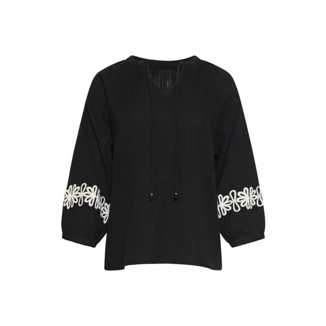 Smashed Lemon Luchtige blouse met contrasterende borduring |