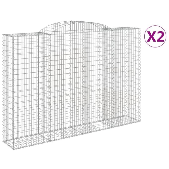 vidaXL - Schanskorven - 2 - st - gewelfd - 300x50x200/220 - cm - ijzer