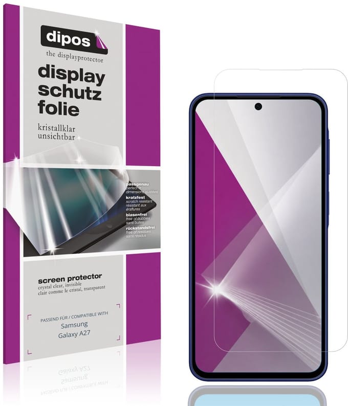 dipos – 4x Beschermfolie geschikt voor Samsung Galaxy A27 | Krasbestendige & heldere Screenprotector Ultra-Thin