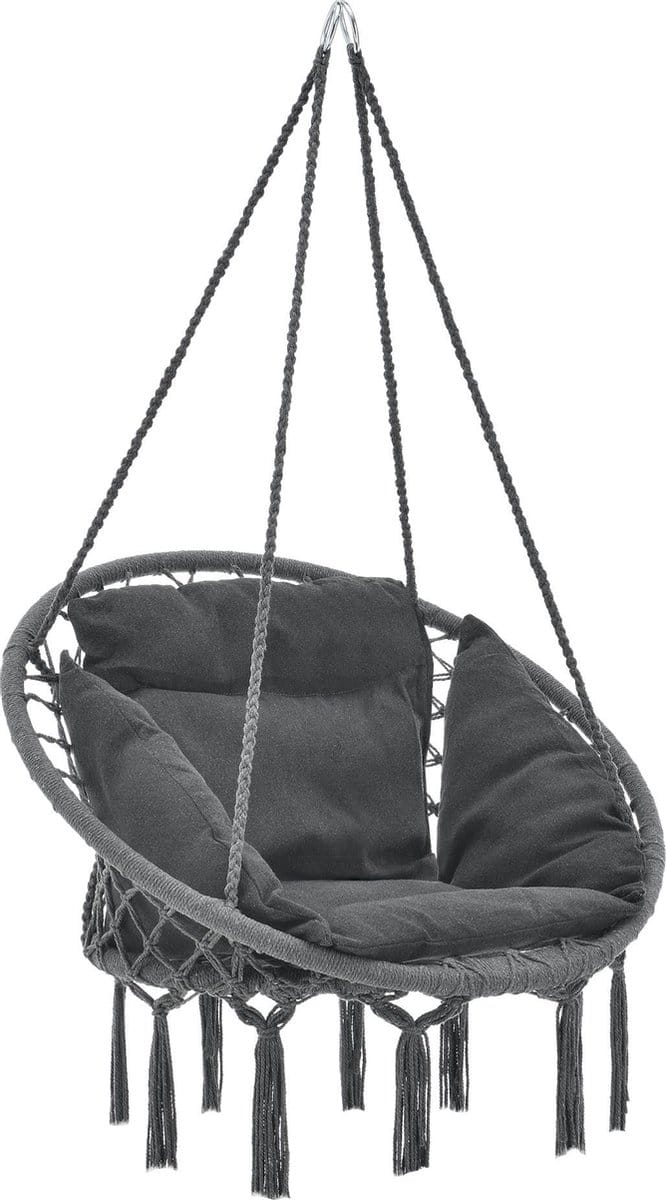 Hangstoel Kailua met kussen katoen max 150 kg donkergrijs