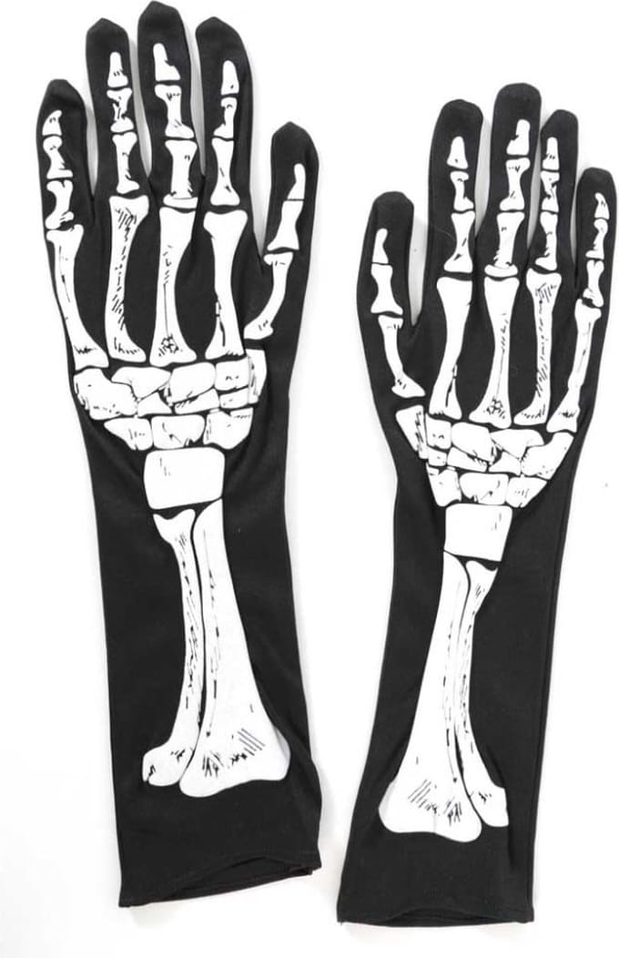 Handschoenen skelet - Zwart - one size