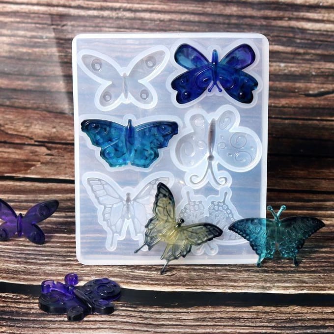 Moule papillon en Silicone, bricolage, artisanat, moules en époxy pour boucle d'oreille, collier, pendentif, broche, accessoires blanc