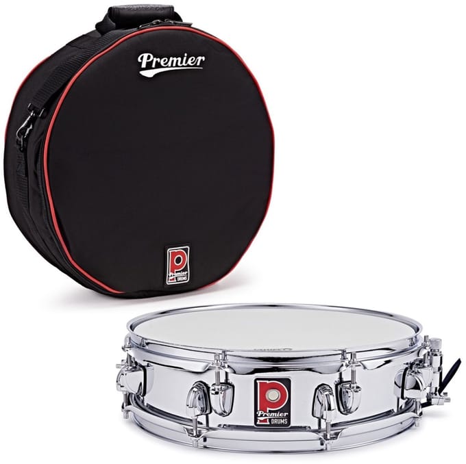 Premier Artist 14 x 4 Steel Snare Drum, Chrome & Soft Case