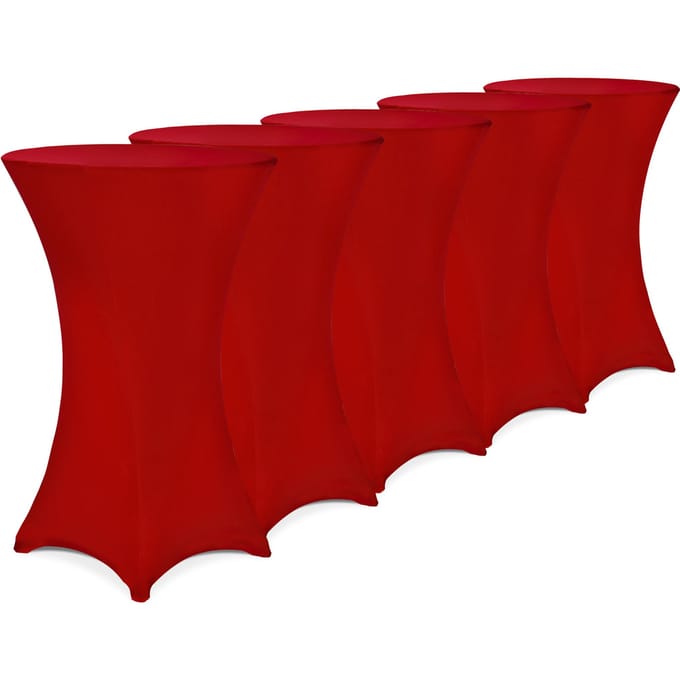 Statafelrok – 5 Stuks Ø 60-65cm Stretch - Bordeaux Rood