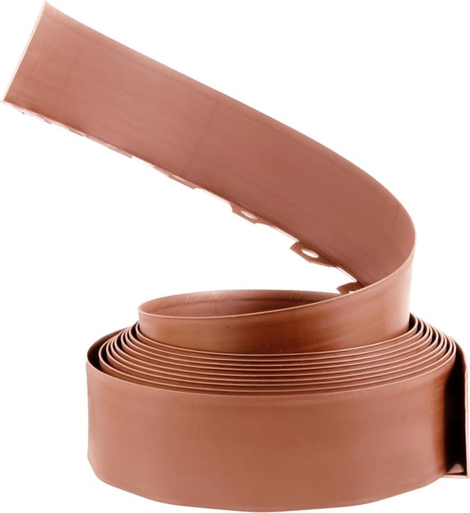 Tuinrand Flexibel - Bloembedrand Kunststof - Gazon Scheiden - Inclusief Grondharingen - 10 Meter - Terracota