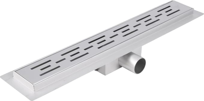 Differnz douchegoot geborsteld RVS met flens 70x70x500mm - mat chroom (33.111.25)