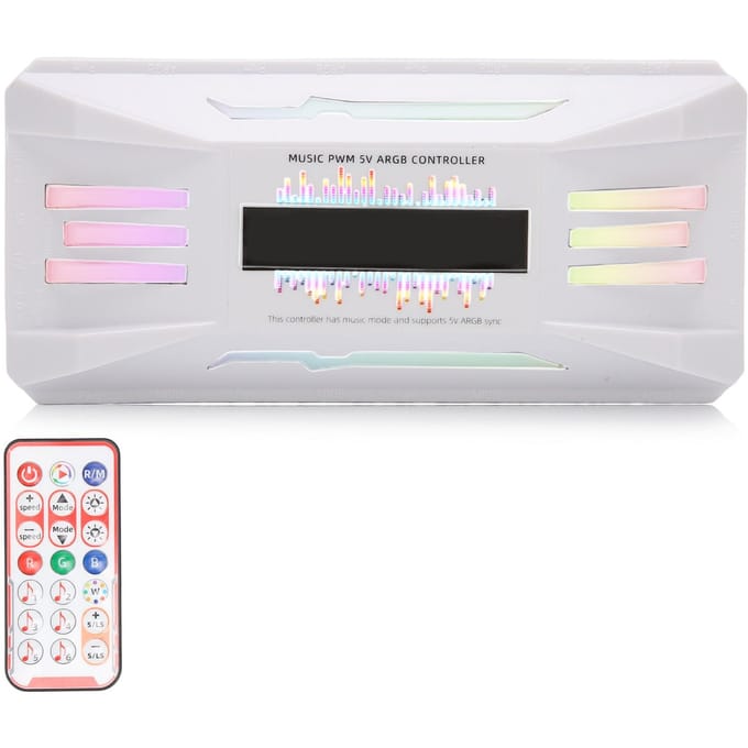 PWM Ventilator Temperatuurregelaar Wit Afstandsbediening Ondersteuning 8x4pin 10x5V 3pin ARGB Computer RGB white