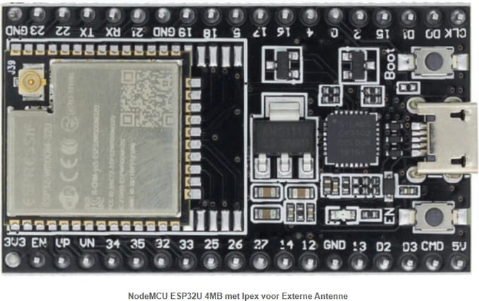 OTRONICÂ® NodeMCU ESP32U 4MB met Ipex voor Externe Antenne