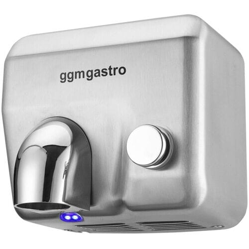 GGM Gastro Handdroger met drukknop - RVS geborsteld zilver