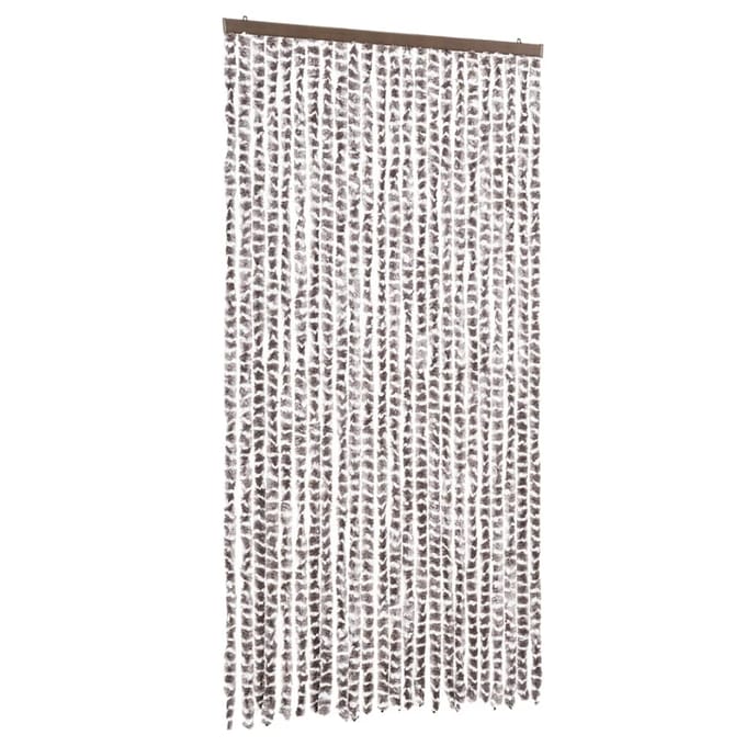 vidaXL - Vliegengordijn - 100x230 - cm - chenille - taupe - en - wit