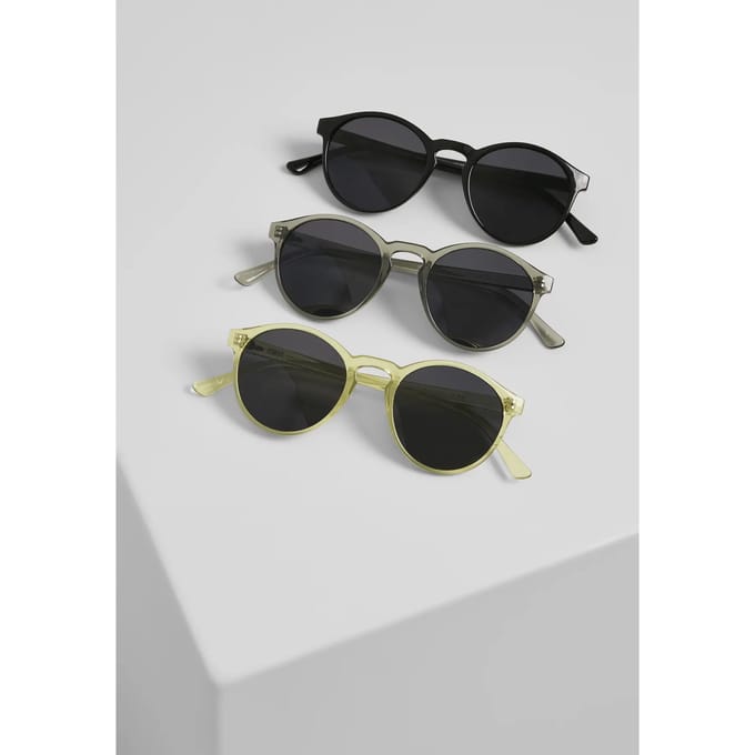 Urban Classics - Cypress 3Pack black/lightgrey/yellow Zonnebril - Multicolours