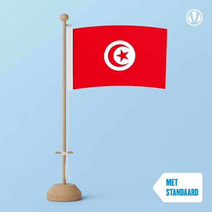 Tafelvlag Tunesie 10x15cm | met standaard
