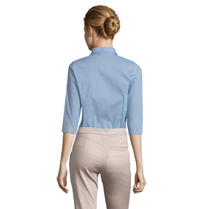 SOLS Dames/Dames Stretch 3/4 Mouwen Blouse (Heldere lucht)