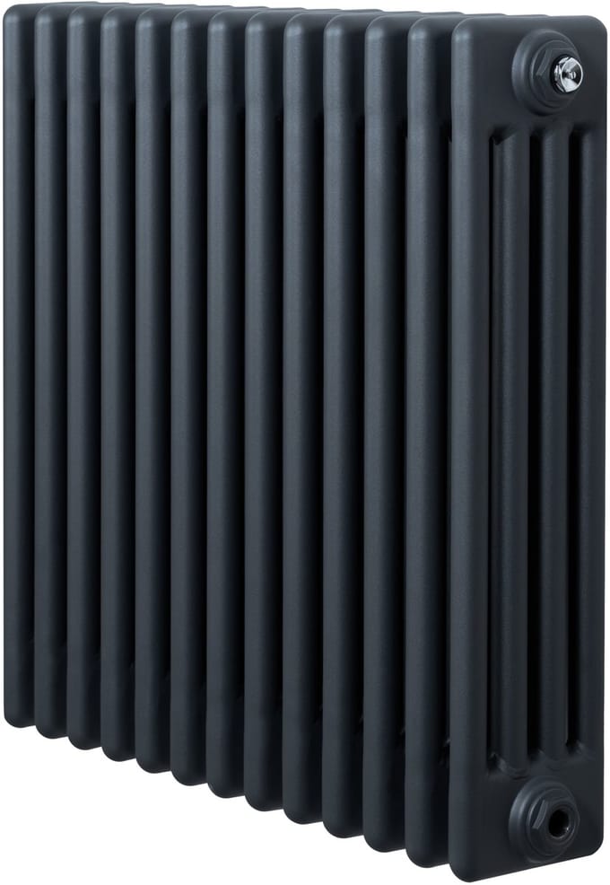 Traditionele 4-kolom radiator - horizontaal - grijs - 600x605 mm