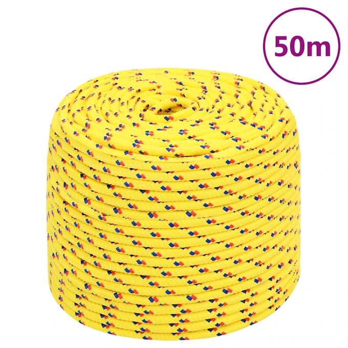 vidaXL - Boottouw - 6 - mm - 50 - m - polypropyleen - geel