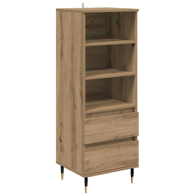 vidaXL Highboard Artisan Eiken 40 x 36 x 110 cm Bewerkt hout