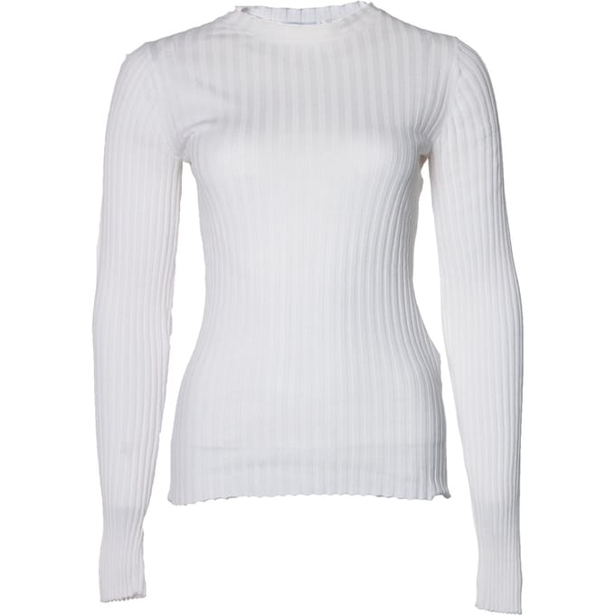 Anine Bing, Geribbelde stretch top in wit