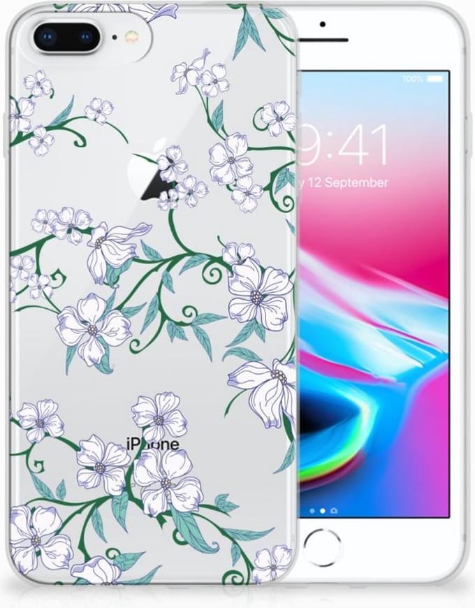 Back Cover voor Apple iPhone 7 Plus | 8 Plus Uniek TPU Case Blossom White