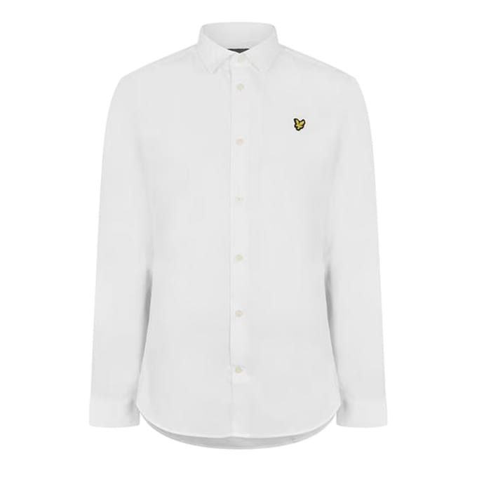 Lyle & Scott Heren Poplin Slim overhemd met lange mouwen (Wit)