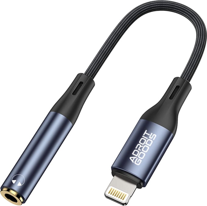 AdroitGoods Audio Adapter naar 3,5 mm Jack – Geschikt voor Apple iPhone met Lightning-connector