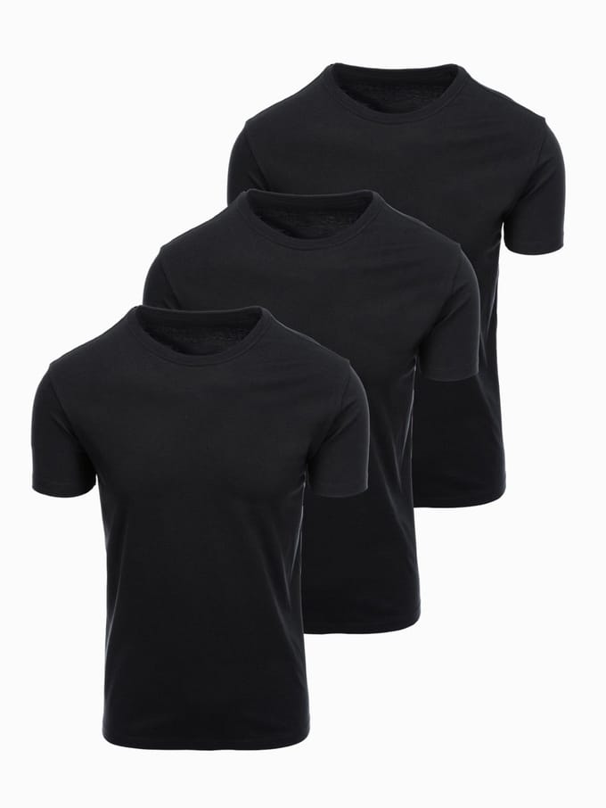 OMBRE T-shirt - Regular Fit - Korte Mouw - Effen Zwart M