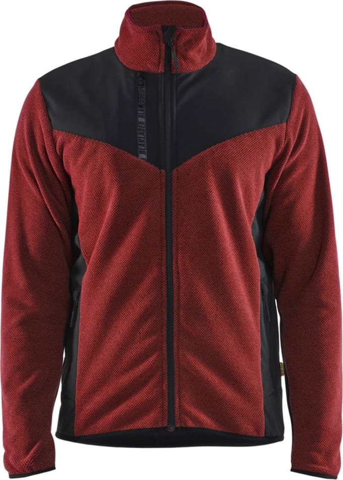 Blaklader 5942-2536 Gebreid vest met softshell - Gebrand rood/Zwart - M