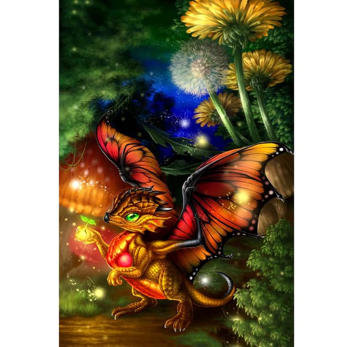 Peinture diamant 5D  Dragon de nuit  à faire soi-même, broderie 3D au point de croix, décoration d'intérieur 20X30CM black