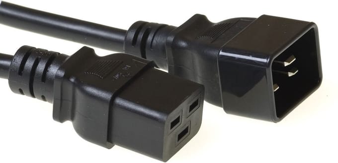 ACT Netsnoer C19 - C20 zwart 3 m AK5087
