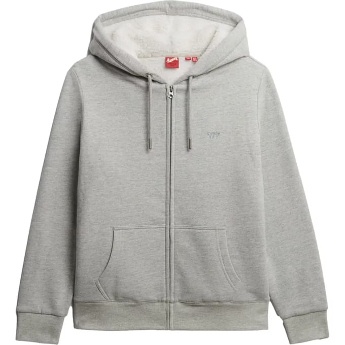 Superdry - Essential Borg Gevoerde Zip Hoodie - Dames - Hoodies